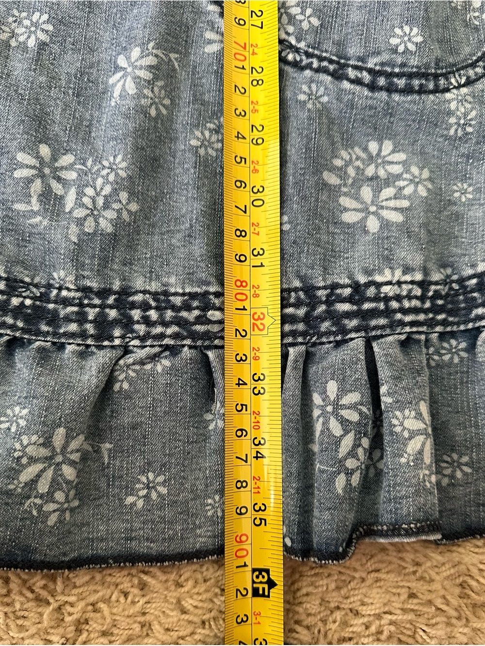 NWT EASEL FLORAL WASHED DENIM DRESS - Picture 11 of 11